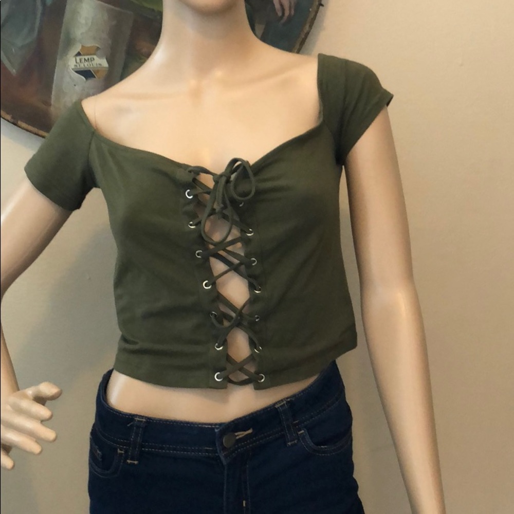 Green halter top